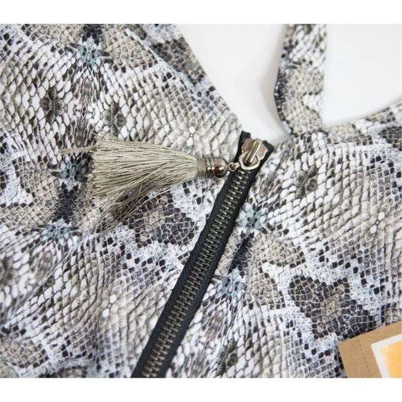 Rachel Roy Python Boho Halter 1 Piece Swimsuit Sml - Picture 3 of 8